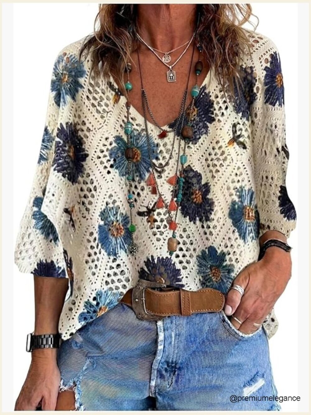 Boho Tie Dye Lightweight Knit Crochet Cover Up Cardigan